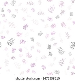 Light Pink vector seamless elegant wallpaper with leaves, branches. Modern abstract illustration with leaves and branches. Template for business cards, websites.