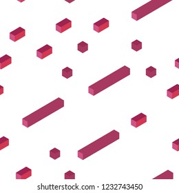 Light Pink vector seamless, isometric layout with lines, rectangles. Abstract gradient illustration with rectangles. Pattern for design of fabric, wallpapers.