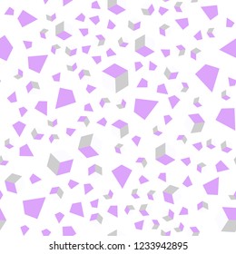 Light Pink vector seamless, isometric cover with triangles, rectangles. Lines, rhombus with colorful gradient. Design for textile, fabric, wallpapers.