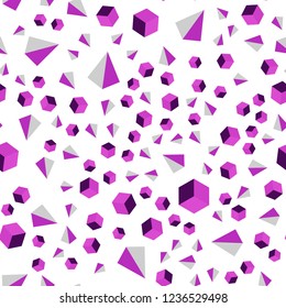 Light Pink vector seamless, isometric backdrop with lines, rhombus. Glitter abstract illustration with squares, lines. Template for business cards, websites.