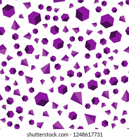 Light Pink vector seamless, isometric pattern with polygonal style with cubes. Glitter abstract illustration with squares, lines. Design for textile, fabric, wallpapers.