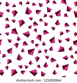 Light Pink vector seamless, isometric backdrop with lines, triangles. Glitter abstract illustration with triangular shapes. Pattern for trendy fabric, wallpapers.