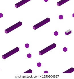 Light Pink vector seamless, isometric cover in polygonal style. Illustration with set of colorful rectangles. Design for wallpaper, fabric makers.