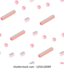 Light Pink vector seamless, isometric texture in rectangular style. Abstract gradient illustration with rectangles. Design for textile, fabric, wallpapers.