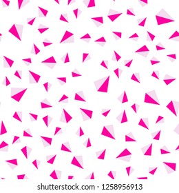 Light Pink vector seamless, isometric pattern with polygonal style. Beautiful illustration with triangles in nature style. Design for wallpaper, fabric makers.