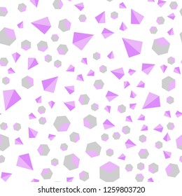 Light Pink vector seamless, isometric layout with rectangles, triangles. Lines, rhombus with colorful gradient. Texture for window blinds, curtains.