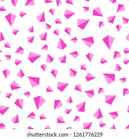Light Pink vector seamless, isometric template with crystals, triangles. Abstract gradient illustration with triangles. Texture for window blinds, curtains.