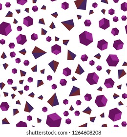 Light Pink vector seamless, isometric template with crystals, squares. Abstract illustration with colorful lines, cubes. Pattern for trendy fabric, wallpapers.