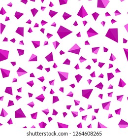Light Pink vector seamless, isometric background with triangles. Triangles on abstract background with colorful gradient. Pattern for design of fabric, wallpapers.