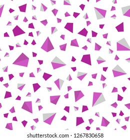Light Pink vector seamless, isometric texture with triangular style. Decorative design in abstract style with triangles. Design for wallpaper, fabric makers.