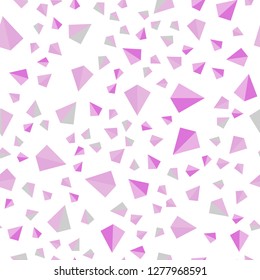 Light Pink vector seamless, isometric cover with polygonal style. Abstract gradient illustration with triangles. Texture for window blinds, curtains.