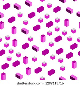 Light Pink vector seamless, isometric texture in rectangular style. Abstract gradient illustration with rectangles. Design for wallpaper, fabric makers.