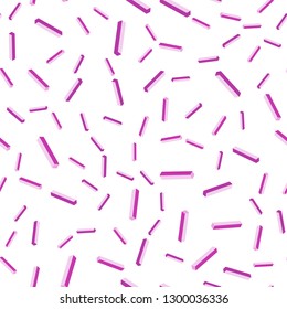 Light Pink vector seamless, isometric layout with flat lines. Glitter abstract illustration with colorful sticks. Pattern for design of fabric, wallpapers.