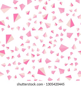 Light Pink vector seamless, isometric layout with lines, triangles. Modern abstract illustration with colorful triangles. Template for business cards, websites.