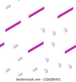 Light Pink vector seamless, isometric backdrop with rhombus. Illustration with set of colorful rectangles. Design for wallpaper, fabric makers.
