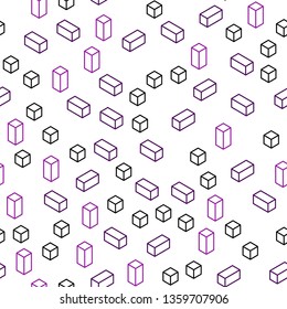 Light Pink vector seamless, isometric background with rectangles. Decorative design in abstract style with rectangles. Design for textile, fabric, wallpapers.