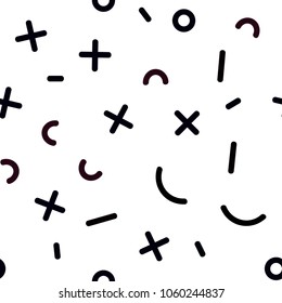 Light Pink vector seamless layout with simple elements. Decorative abstract design of repeating lines, circles. Design for textile, fabric, wallpapers.