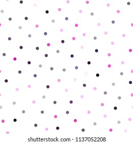 Light Pink vector seamless layout with circle shapes. Glitter abstract illustration with blurred drops of rain. The pattern can be used for ads, leaflets of liquid.