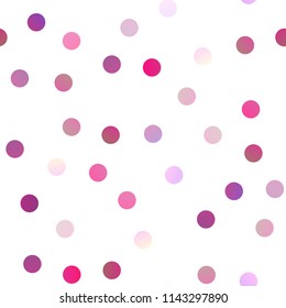 Light Pink vector seamless layout with circle shapes. Illustration with set of shining colorful abstract circles. The pattern can be used for aqua ad, booklets.
