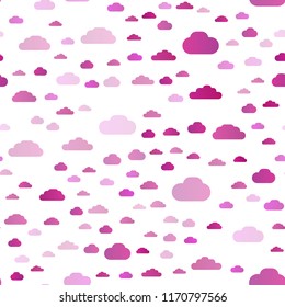 Light Pink vector seamless layout with cloudscape. Colorful illustration consisted of abstract clouds. Template for business cards, websites.
