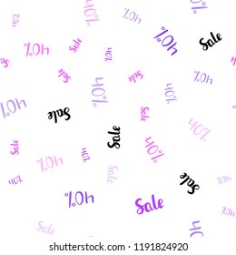Light Pink vector seamless layout with discount of 40%. Colored words of sales with gradient on white background. Template for season sales, shopping ads.