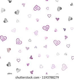 Light Pink vector seamless layout with sweet hearts. Beautiful colored illustration with hearts in celebration style. Design for ad, poster, banner of Valentine Day.
