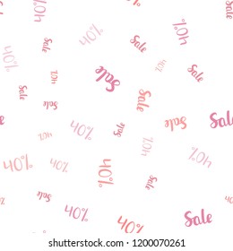 Light Pink vector seamless layout with discount of 40%. Colored words of sales with gradient on white background. Backdrop for ads, leaflets of Black Friday.