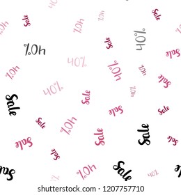 Light Pink vector seamless layout with discount of 40%. Abstract illustration with colorful gradient symbols of sales. Design for business ads, commercials.