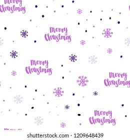Light Pink vector seamless layout with bright snowflakes. Shining colorful illustration with snow in christmas style. Trendy design for wallpaper, fabric makers.