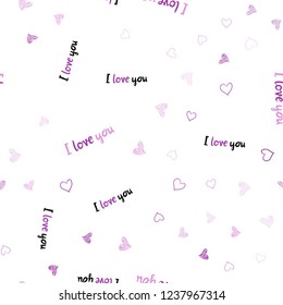 Light Pink vector seamless layout with sweet hearts. Hearts on blurred abstract background with colorful gradient. Design for ad, poster, banner of Valentine Day.