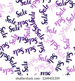 Light Pink vector seamless layout with discount of 70, 90%. Gradient illustration with discount signs on white backdrop. Design for business ads, commercials.