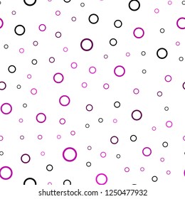 Light Pink vector seamless layout with circle shapes. Blurred bubbles on abstract background with colorful gradient. Pattern can be used for beautiful websites.