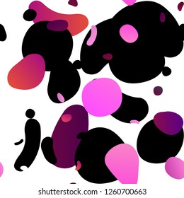 Light Pink vector seamless layout with circle spots. Glitter abstract illustration with blurred drops of rain. Pattern for design of window blinds, curtains.