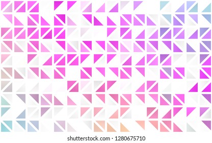 Light Pink vector seamless layout with lines, triangles. Glitter abstract illustration with triangular shapes. Pattern for design of window blinds, curtains.
