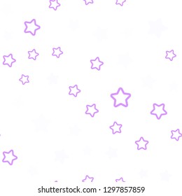 Light Pink vector seamless layout with bright stars. Shining colored illustration with stars. Template for business cards, websites.