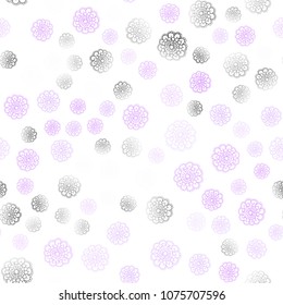 Light Pink vector seamless natural elegant pattern. Blurred decorative design in Indian style with flowers. Pattern for heads of websites and designs.