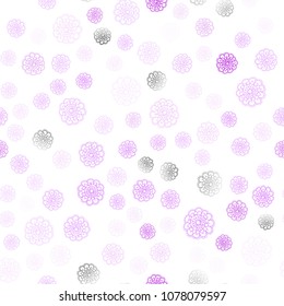 Light Pink vector seamless natural elegant artwork. Modern geometrical abstract illustration with flowers. Doodle design can be used for your web site.