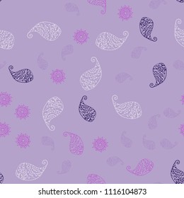 Light Pink vector seamless natural background with leaves and flowers. Creative illustration in blurred style with leaves, flowers. Pattern for heads of websites and designs.