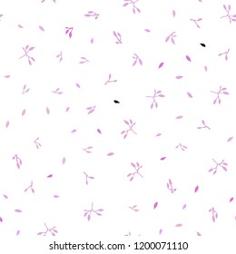 Light Pink vector seamless natural background with leaves. leaves on blurred abstract background with gradient. Pattern for design of window blinds, curtains.