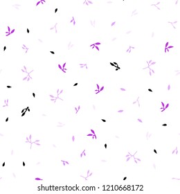 Light Pink vector seamless natural pattern with leaves. Doodle illustration of leaves in Origami style with gradient. Pattern for design of window blinds, curtains.