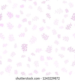 Light Pink vector seamless natural background with leaves, branches. Brand new colored illustration with leaves and branches. Pattern for trendy fabric, wallpapers.