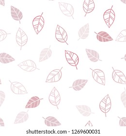 Light Pink vector seamless natural artwork with leaves. New colorful illustration in doodle style with leaves. Trendy design for wallpaper, fabric makers.