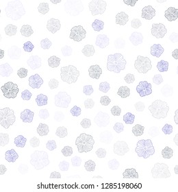 Light Pink vector seamless natural artwork with flowers. Shining colored illustration with flowers. Texture for window blinds, curtains.