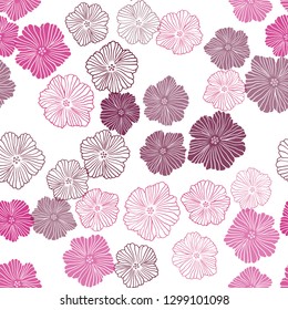 Light Pink vector seamless natural pattern with flowers. Creative illustration in blurred style with flowers. Pattern for trendy fabric, wallpapers.