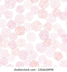 Light Pink vector seamless natural background with flowers. Flowers with gradient on white background. Design for wallpaper, fabric makers.