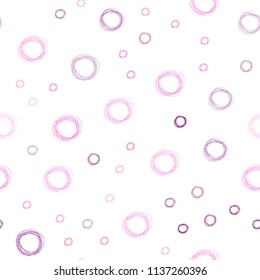 Light Pink vector seamless pattern with spheres. Illustration with set of shining colorful abstract circles. New design for ad, poster, banner of your website.