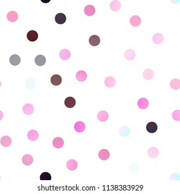 Light Pink vector seamless pattern with spheres. Modern abstract illustration with colorful water drops. The pattern can be used for beautiful websites.