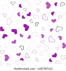 Light Pink vector seamless pattern with colorful hearts. Illustration with hearts in love concept for valentine's day. Beautiful design for your business advert of anniversary.