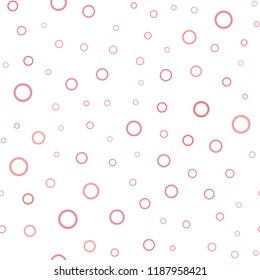 Light Pink vector seamless pattern with spheres. Glitter abstract illustration with blurred drops of rain. New design for ad, poster, banner of your website.