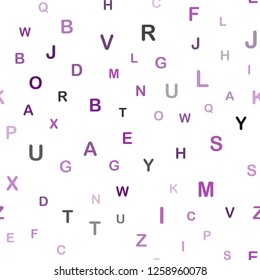 Light Pink vector seamless pattern with ABC symbols. Shining illustration with ABC symbols on abstract template. Design for textile, fabric, wallpapers.
